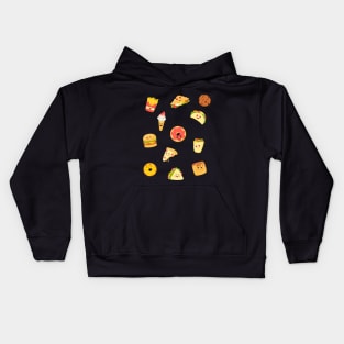 food lover pizza donuts and potato Kids Hoodie